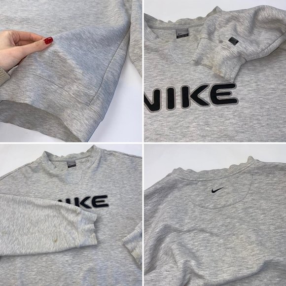 Vintage Nike Spell Out Sweatshirt Grey XXLarge. - Picture 4 of 4